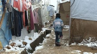 Syrian Refugee Children  Struggle in Lebanon Winter  UNICEF [upl. by Ahsyekal]