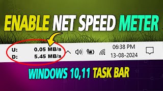 How to Add Internet Speed Meter in Windows 1011 Taskbar  Enable Internet Speed Monitor in Windows [upl. by Ahsien]