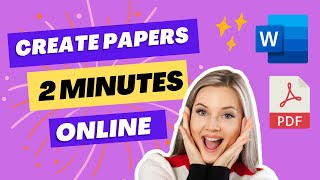 Create Papers Online in 2 Minutes [upl. by Stoughton166]