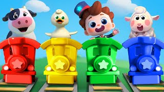 Train Choo Choo Song  Farm Animals  Animals Sounds Song  Nursery Rhymes amp Kids Songs  BabyBus [upl. by Ranna499]