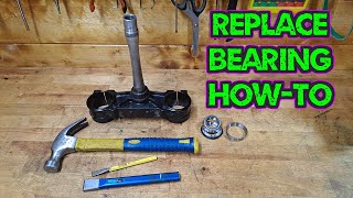 How to replace steering stem bearing  KTM Husqvarna GasGas [upl. by Nomaid585]