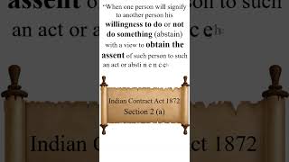 India Contract Act 1872 Section 2A proposal bcom businesslaw shorts [upl. by Lorusso]