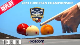 European Championship 1 Cushion Semi Final 2023 De Bruijn vs Justice [upl. by Haissem]