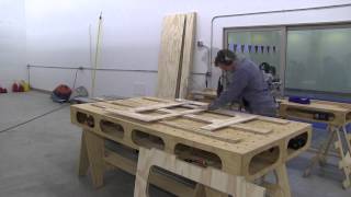 Building the Paulk Workbench PART 3 USING PATTERN TO ROUT SAW HORSES [upl. by Auqinot]