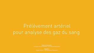 29  prélèvement artériel pour analyse des gaz [upl. by Atikihc]