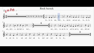 Rock barock  Flauto dolce  Note  Spartito  Karaoke  Recorder  Instrumental [upl. by Ignazio]