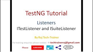 TestNG Listeners ITestListener and ISuiteListener Example [upl. by Queen807]