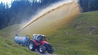 Gülleausbringung im Berggebiet mit Lindner Geotrac 94 [upl. by Higley]