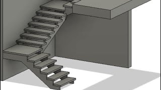 Adjustable Uturn stairs fusion360 stairs falegnameria parametricmodeling woodworking [upl. by Vincent]