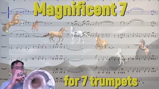 Magnificent Seven Theme for 7 trumpets full video plus playalong [upl. by Ava995]