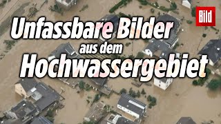 HochwasserKatastrophe Exklusive Bilder aus dem BILDHelikopter  NRW und RheinlandPfalz [upl. by Sikleb]