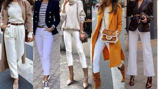 PANTALON BLANCO EN TUS LOOKS Y OUTFITS INVERNALES COMBINACIONES DE ROPA INVIERNO CON PANTALONES [upl. by Hathaway]