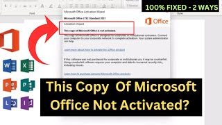 This copy of Microsoft office is not activated quotProduct Activation Failed in MS Office amp Office 365 [upl. by Aivatnohs]