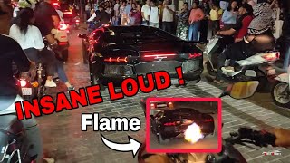 LOUDEST Lamborghini in Busy INDIAN Street  REACTION amp Exhaust Flames [upl. by Nylzor]