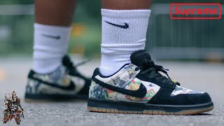 SUPREME x NIKE SB DUNK LOW quotRAMMELLZEEquot  REVIEW SIZING amp ONFOOT [upl. by Boru628]