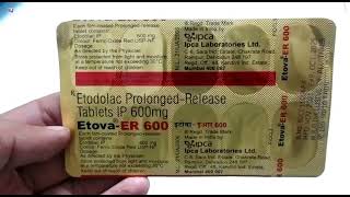 Etova Er 600 Tablet  Etodolac 600 mg Tablet  Etova Er 600 mg Tablet Uses Side effects Review Hindi [upl. by Mick665]