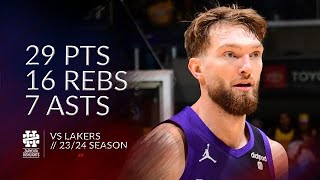 Domantas Sabonis 29 pts 16 rebs 7 asts vs Lakers 2324 season [upl. by Kolb964]