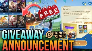 Hok New Partner project with many rewards  Epic skin Giveaway Announcement  Honor of Kings [upl. by Atil]