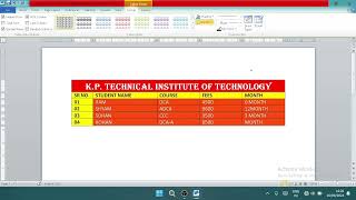 microsoftword me table kaise banaye  Microsoft word me table banaye [upl. by Natsirt27]