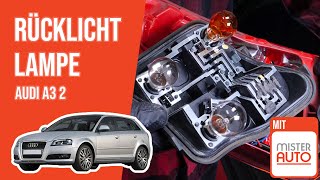 Wie Audi A3 2 Sportback Rücklicht Lampe wechseln 💡 [upl. by Oleg]