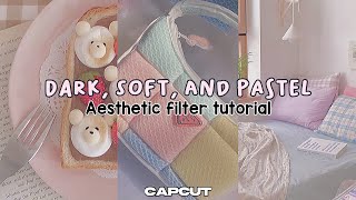 Dark soft amp pastel aesthetic filter preset capcut  make ur photo more aesthetic aestheticfilter [upl. by Lekar]