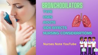 Bronchodilators Uses Type Administration Side Effects  Bronchodilator Drugs [upl. by Guenevere988]