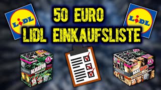 LIDL FEUERWERK EINKAUFSLISTE 202324 💥📝 50 EURO [upl. by Eenalem]