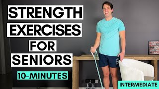 Strength Exercises For Seniors  10 Minute Upper Body Bands And Weights [upl. by Halas]