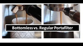 Bottomless vs Regular Portafilter  Breville Barista Express [upl. by Yerahcaz443]