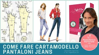 Pantaloni Jeans  come fare cartamodello perfetto  modellistica in sartoria con Sara Poiese [upl. by Asyal]