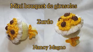 ZURDO COMO TEJER UN BOUQUET DE GIRASOLES A CROCHET 🌻🌻🌻🌻🌻 [upl. by Humphrey]