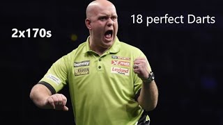 18 PERFECT DARTS by Michael van Gerwen [upl. by Faxen]