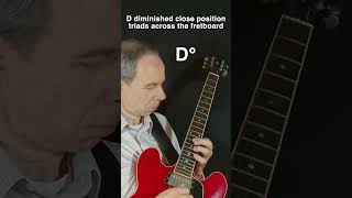 D diminished triads in close position across the fretboard guitar guitarpractice jazz chords [upl. by Ynahpit]