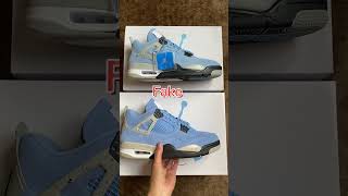 Real Vs Fake Air Jordan 4 quotUniversity Bluequot [upl. by Hopper]