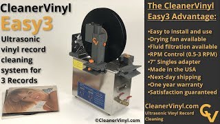 CleanerVinyl Easy3 Versatile Ultrasonic Vinyl Record Cleaning System [upl. by Nauquf245]