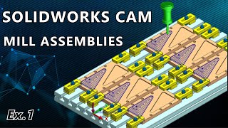 SOLIDWORKS CAM  MILL ASSEMBLIES EX1 [upl. by Marena]