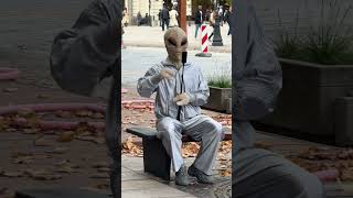 Redkle phenomenon A real humanoid in the very center of the Polish capital travel shorts city [upl. by Ginelle540]