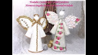 Angelitos navideños fáciles con cartón y papel How to make Christmas angels [upl. by Eceryt734]