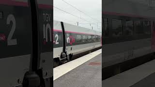 🇫🇷 TGV hitting the brakes arriving into Saint Nazaire France trainspotter trainspoting train [upl. by Aicilak95]