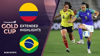 Colombia vs Brazil Extended Highlights  CONCACAF W Gold Cup I CBS Sports Attacking Third [upl. by Nalahs]