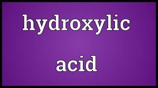 Hydroxylic acid Meaning [upl. by Ghiselin]