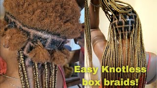 HOW TO DO KNOTLESS BOX BRAIDS on SHORT Thick Hair [upl. by Wystand155]