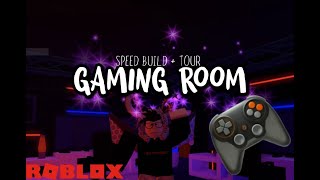 INSANE GAMING ROOM  BLOXBURG SPEED BUILD  TOUR [upl. by Ramas]