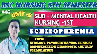 SCHIZOPHRENIA ETIOLOGY PSYCHODYNAMICSCLINICAL MANIFESTATION DIAGNOSTIC CRETRIAFORMULATION 5TH [upl. by Mehitable]