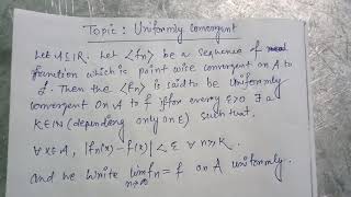 Epsilon definition of Uniformly convergent [upl. by Longtin]