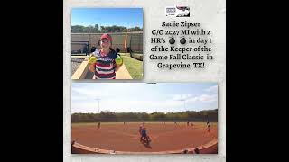 Sadie Zipser CO 2027 MI with 2 HR’s 💣 💣 in day 1 of the Keeper of the Game Fall Classic in Grape… [upl. by Chubb353]