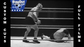 Wrestler Maurice Tillet aka The French Angel Wins Match 1940 Archival Stock Footage [upl. by Grubman]