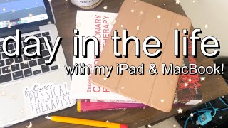 how I use my iPad and MacBook Pro in a day  day in the life of a physical therapy student [upl. by Cohbert]