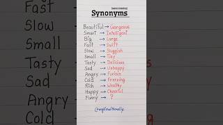 Synonyms  same meaning 💯👩‍🏫✅️ english education grammar englishtips [upl. by Kenelm]