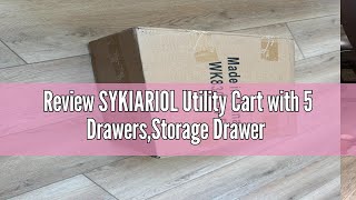 Review SYKIARIOL Utility Cart with 5 DrawersStorage Drawer Cart with Wooden Tabletop and Lockable W [upl. by Ecirtram]